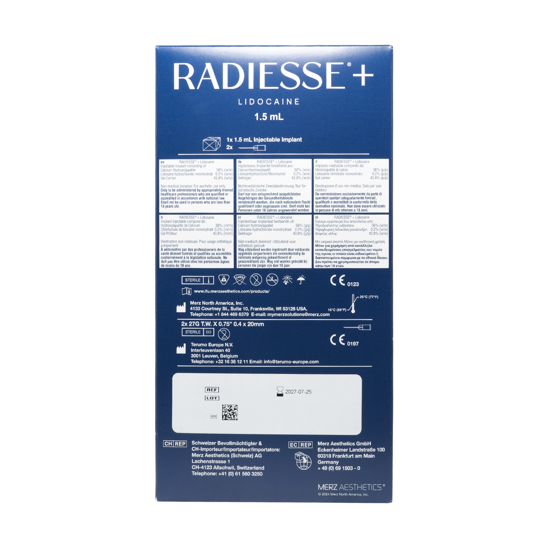 Radiesse Lidocaine (1×1,5ml) Radiesse + LIDOCAINE (1×1,5ML) back