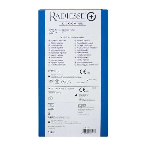 Radiesse Lidocaine back