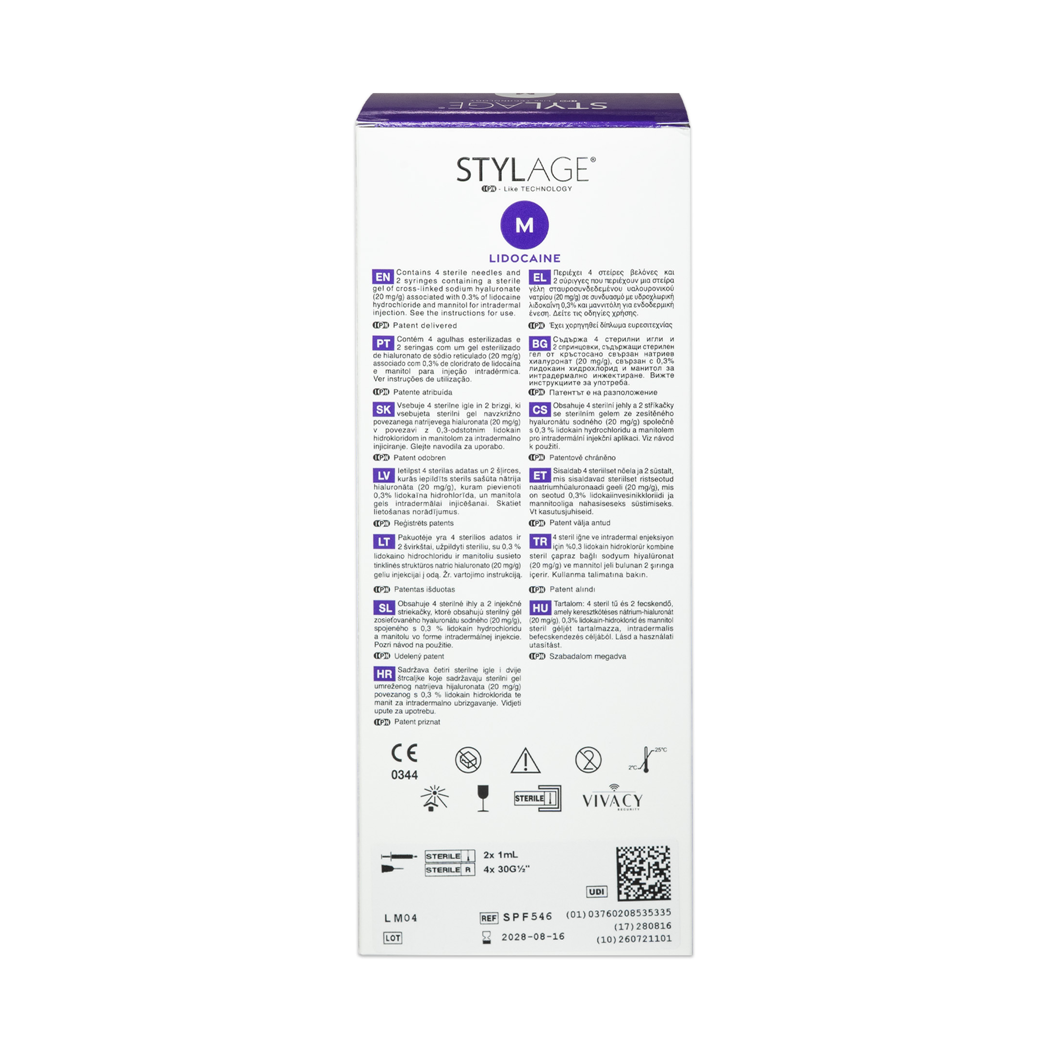 Stylage BI-SOFT M LIDOCAINE (2×1ML) Stylage Bi Soft M Lidocaine (2x1ML) back