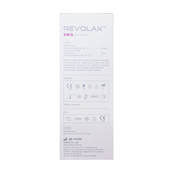 Revolax Sub Q Lidocaine back