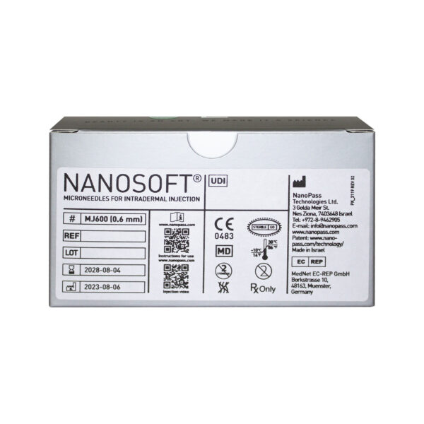 Fillmed Nanosoft Microneedles 0.6 back