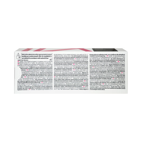Croma Saypha Lips aesthetic dermal filler Lidocaine 1x1.0ml back