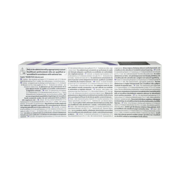 Croma Saypha Volume Plus aesthetic dermal filler Lidocaine 1x1,0ml back