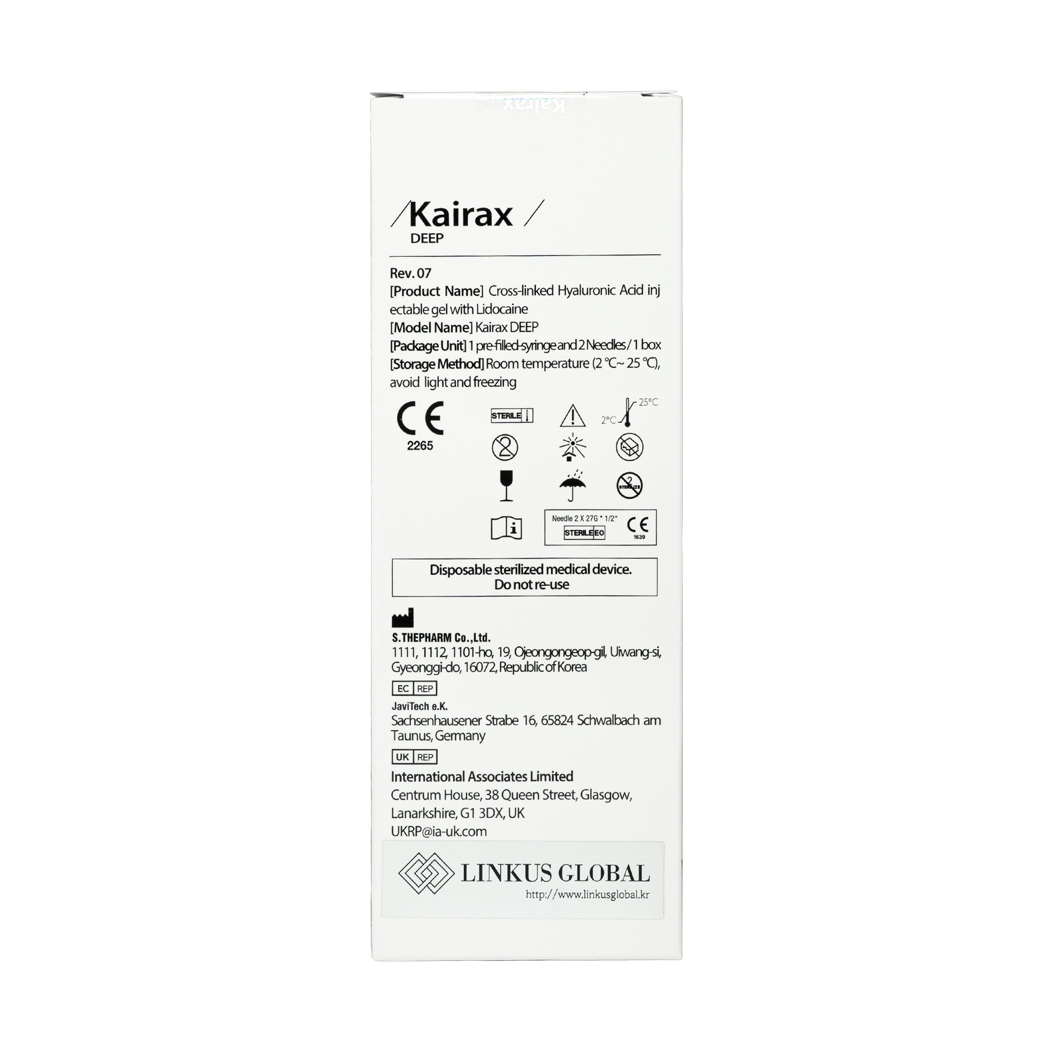 Kairax Deep Lidocaine (1x1ml) back