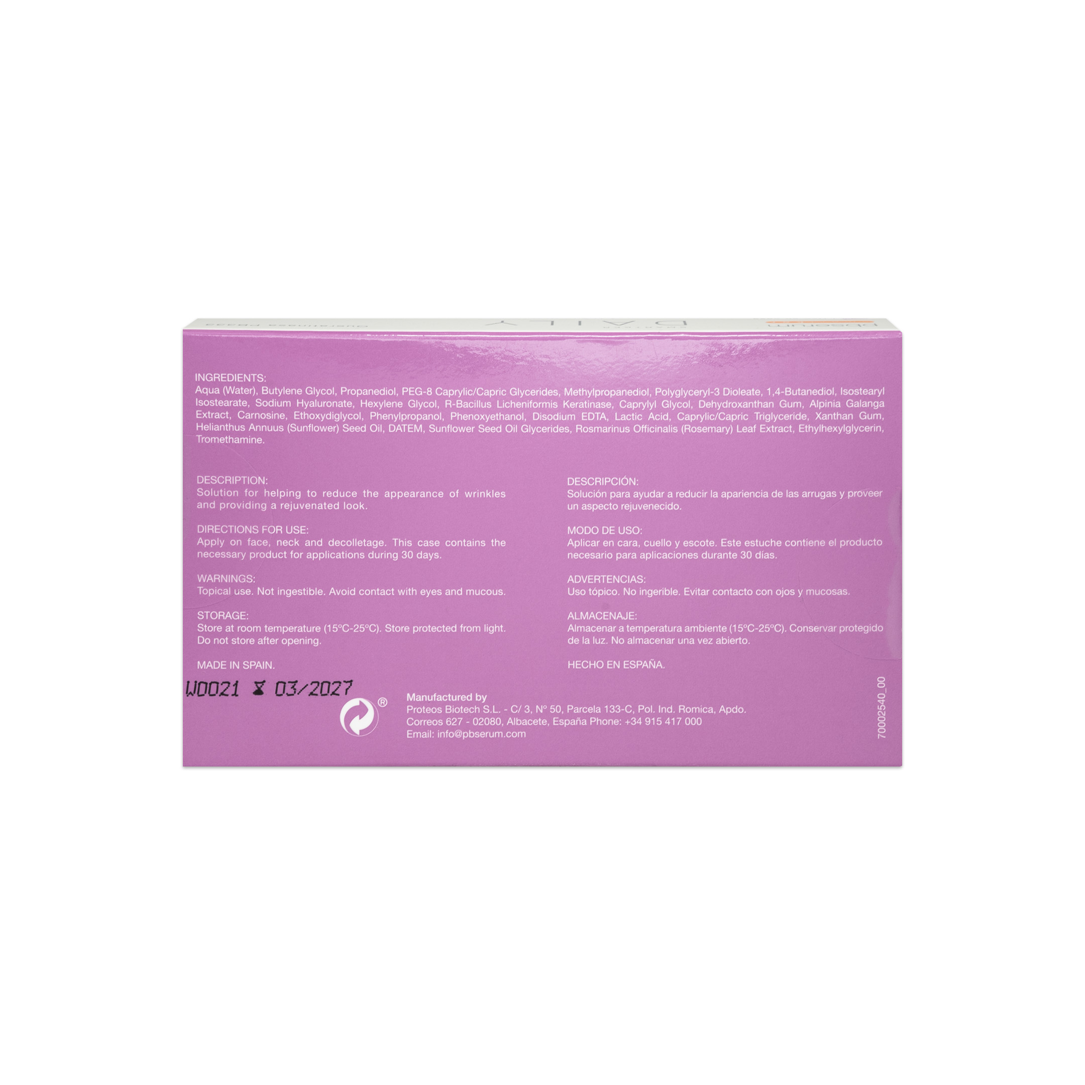 pbserum Smartker Daily Anti Wrinkle (15x2ml) back