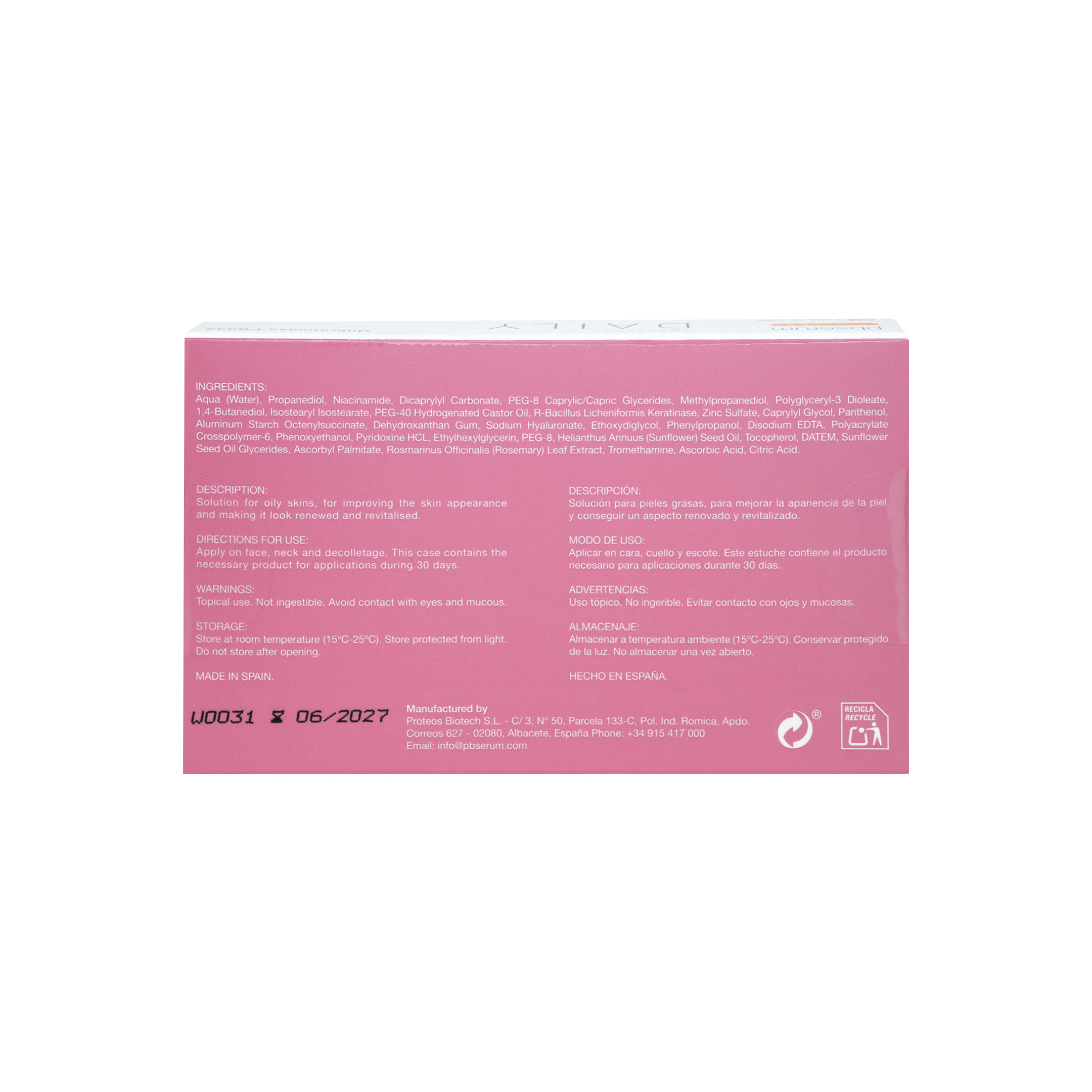 pbserum Smartker Daily Oily Skin (15x2ml) back