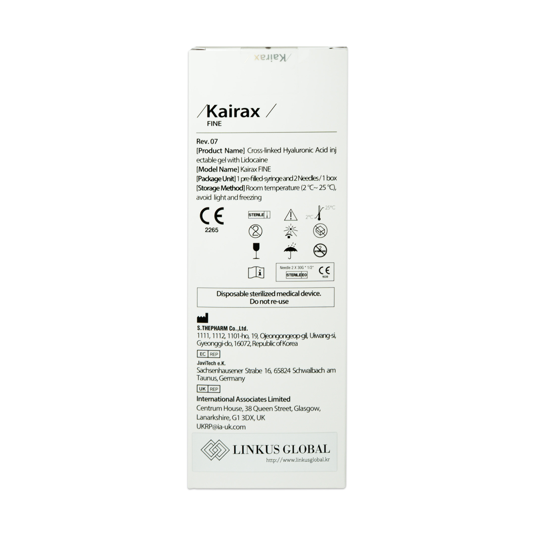 Kairax Fine Lidocaine (1x1ml) Kairax Fine Lidocaine (1x1ML) back
