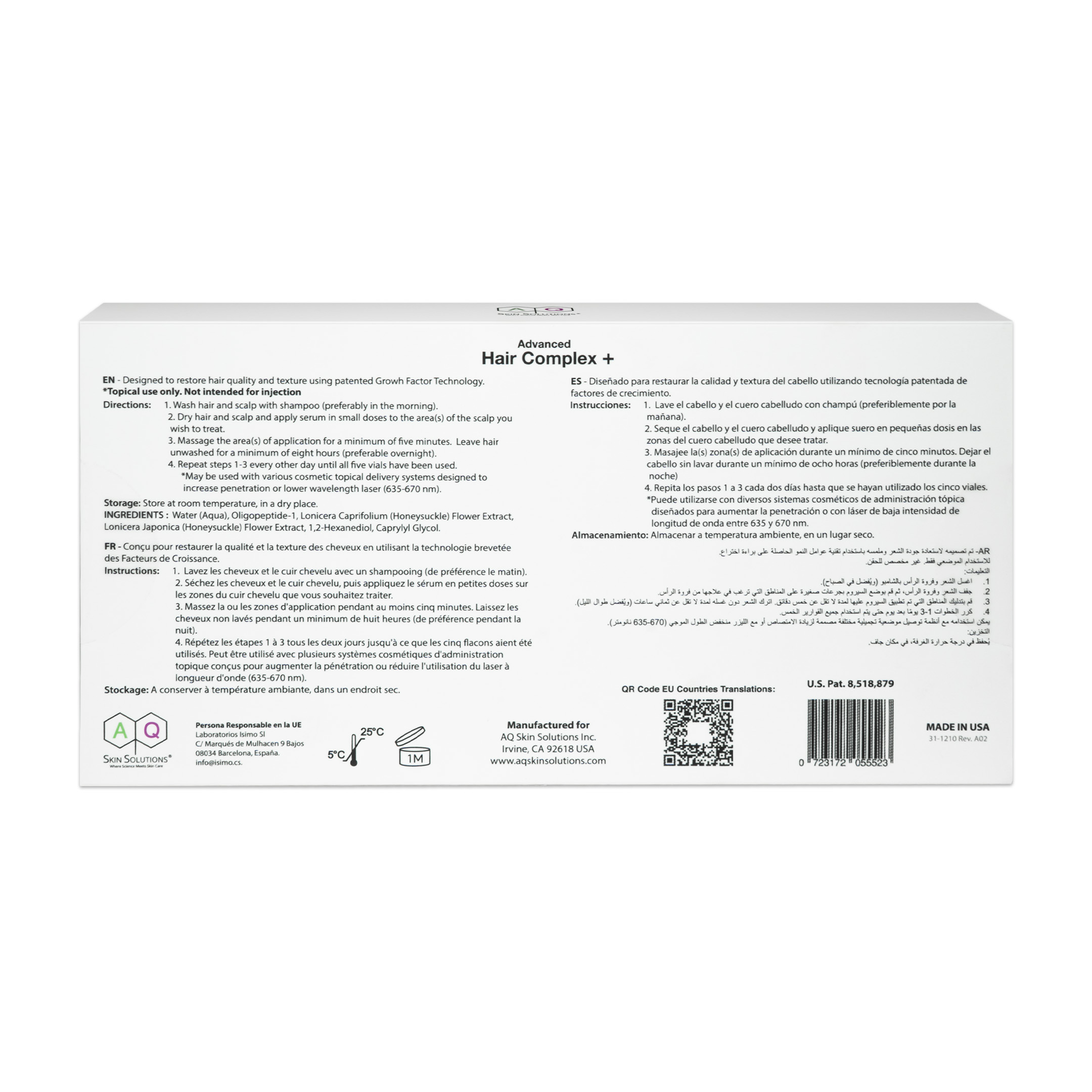 AQ Skin Solutions Advanced Hair Complex(5x6ML) back