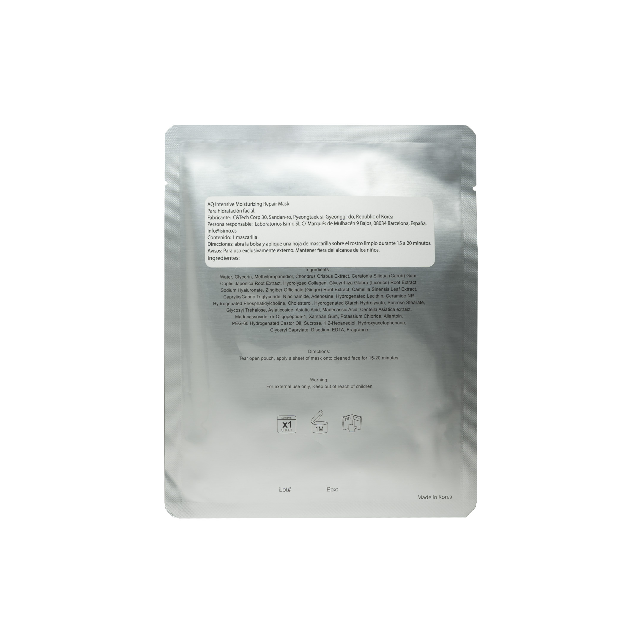 AQ Skin Solutions Intensive Moisturizing Repair Mask (1 x 30g) AQ Skin Solutions Intensive Moisturising Repair back