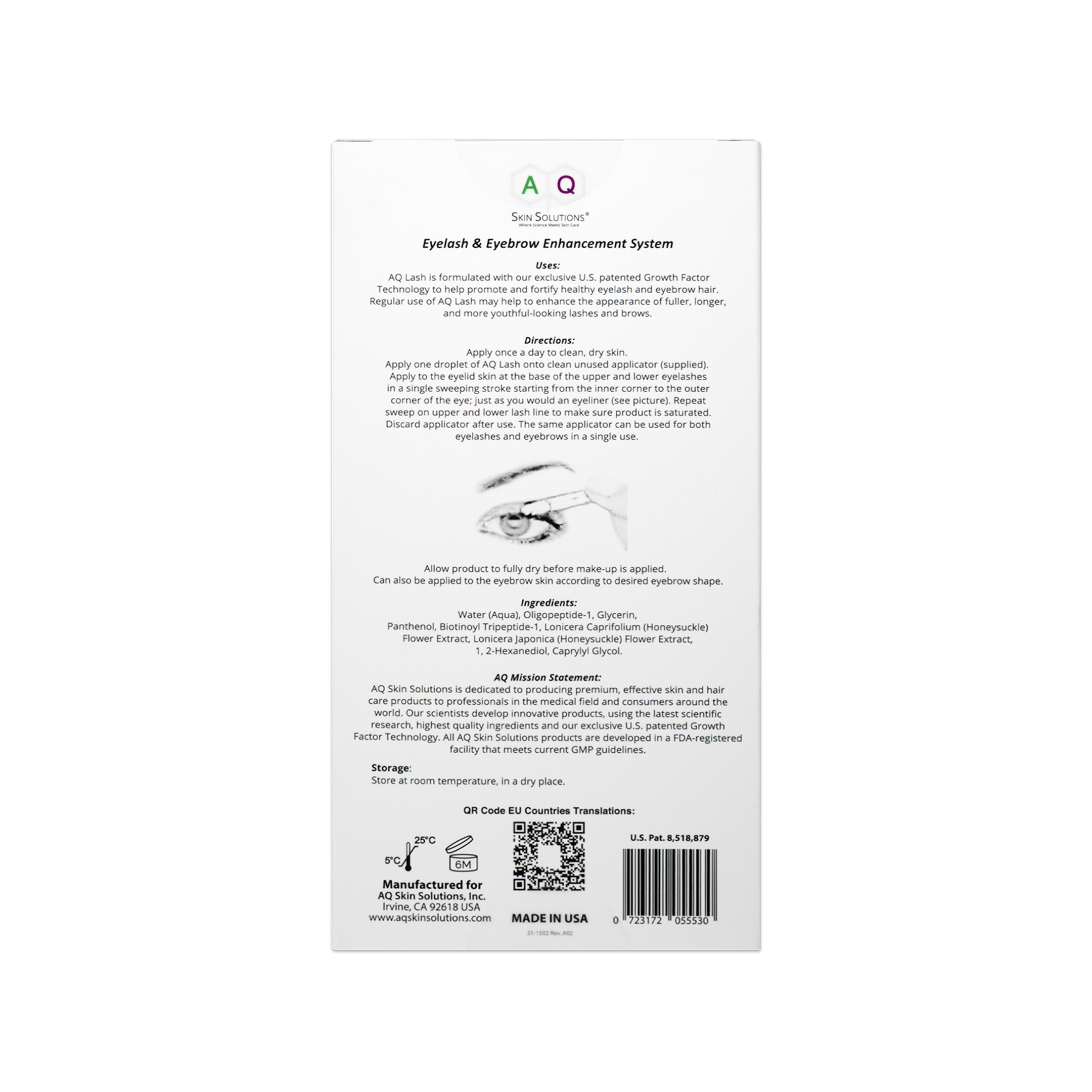 AQ Skin Solutions Lash – Eyelash & Eyebrow Enhancement System back
