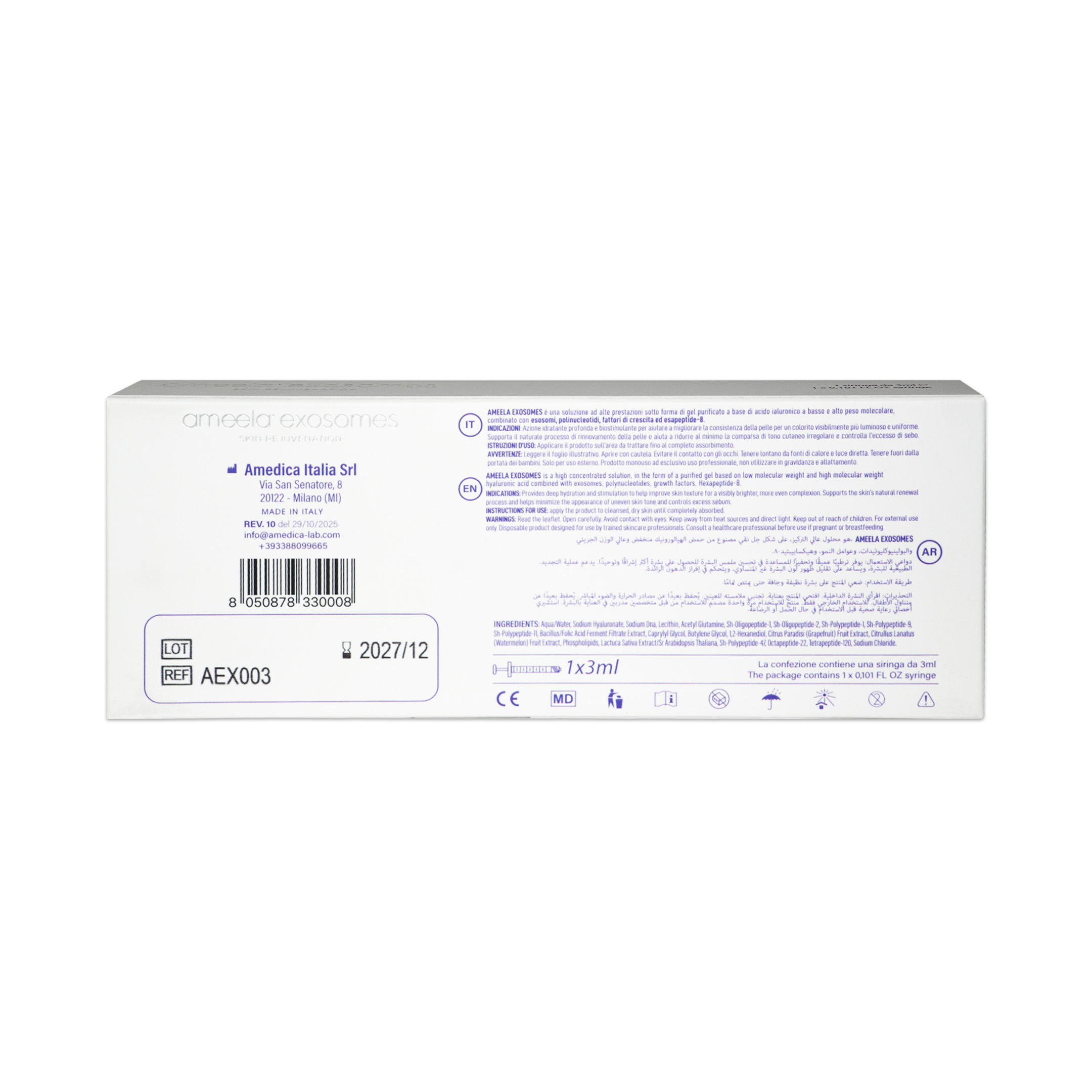 Ameela Exosomes (1x3ml) Ameela Exosomes (1x3ML) back