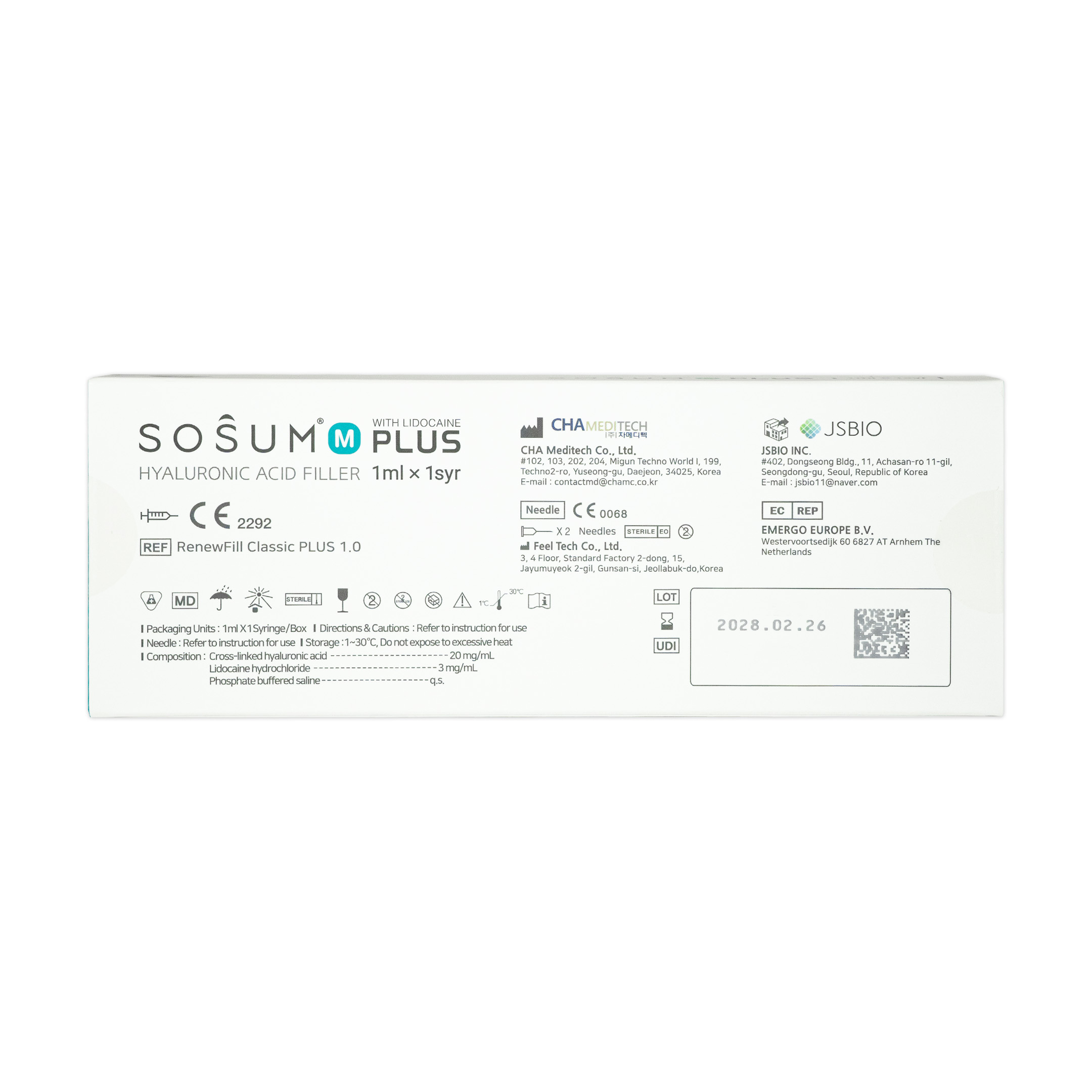 Sosum M Plus (1x1ml) SOSUM M PLUS Lidocaine 1x1ml back