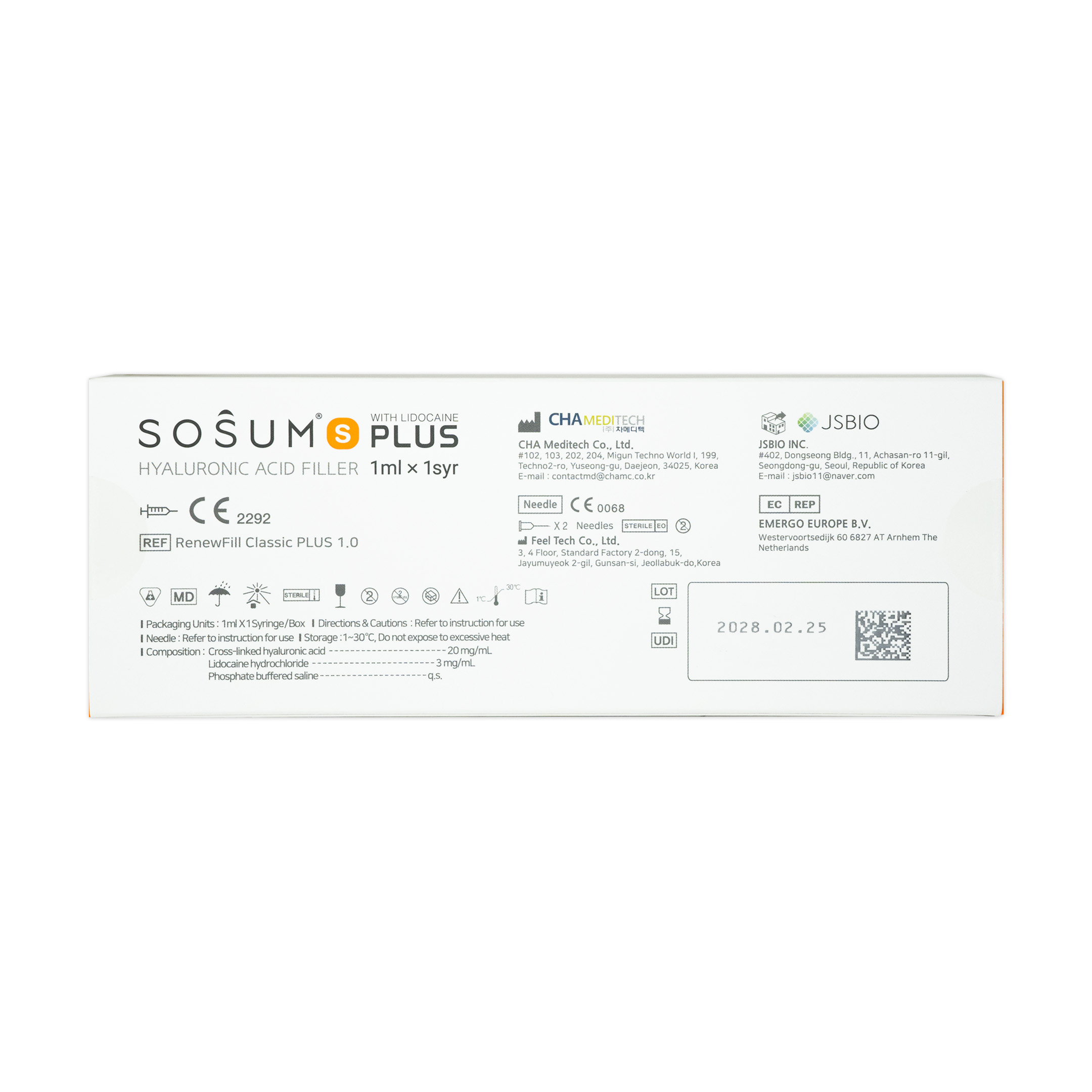 Sosum S Plus (1x1ml) SOSUM S PLUS Lidocaine 1x1ml back
